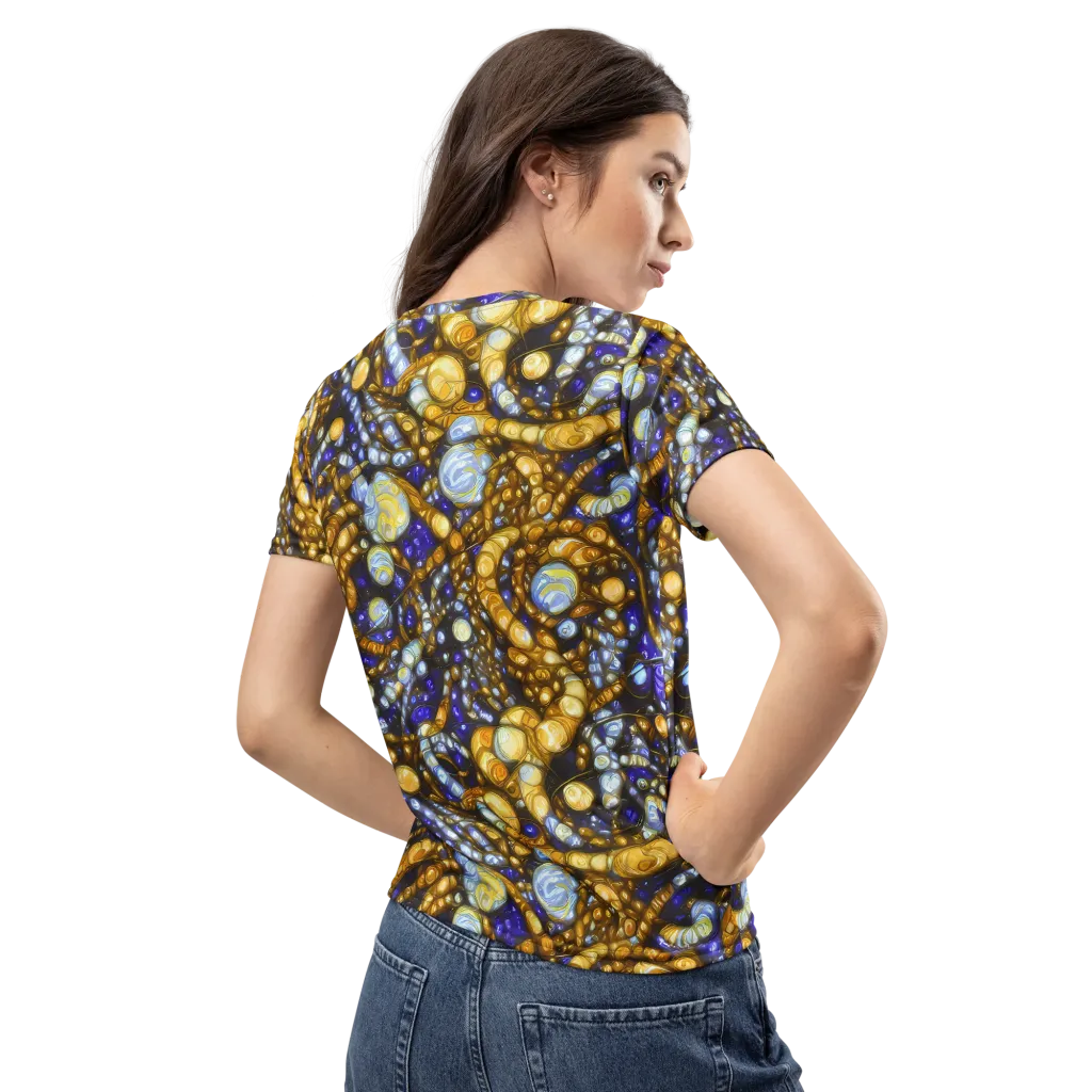 Molten Cobalt on Women's Crew Neck T-Shirt — Back