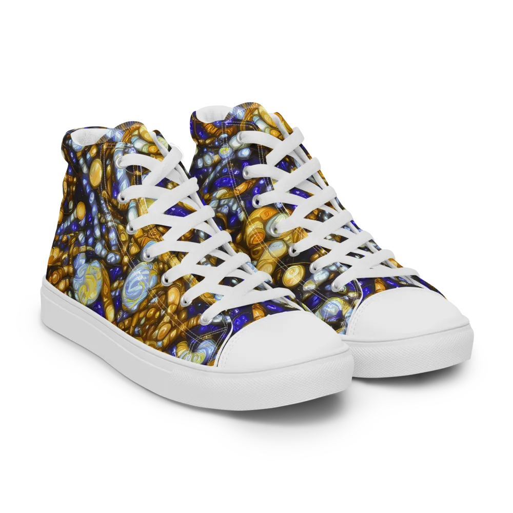 Molten Cobalt on Women's High Top Canvas Shoes — Right Front