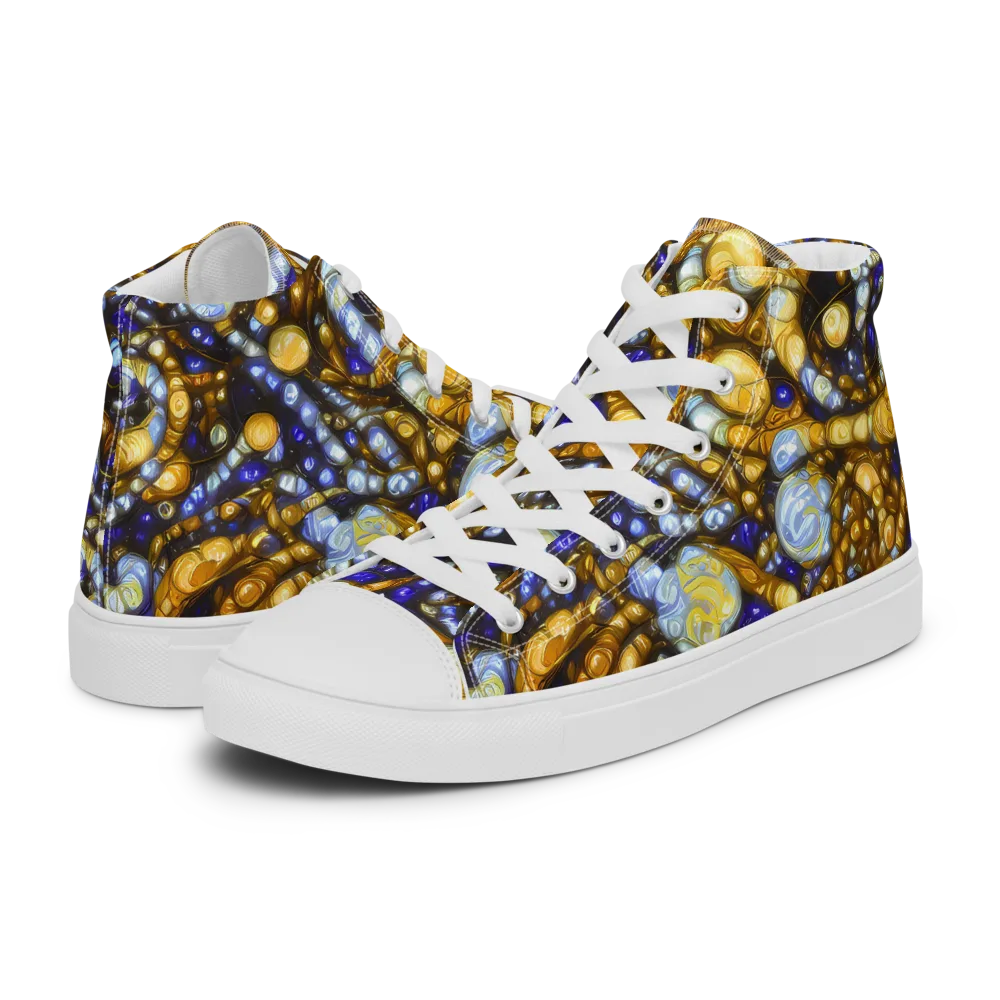 Molten Cobalt on Women's High Top Canvas Shoes — Left