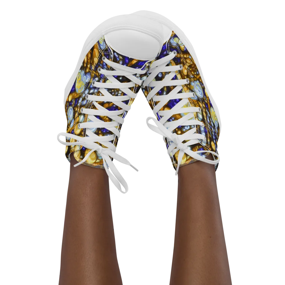 Molten Cobalt on Women's High Top Canvas Shoes — Front