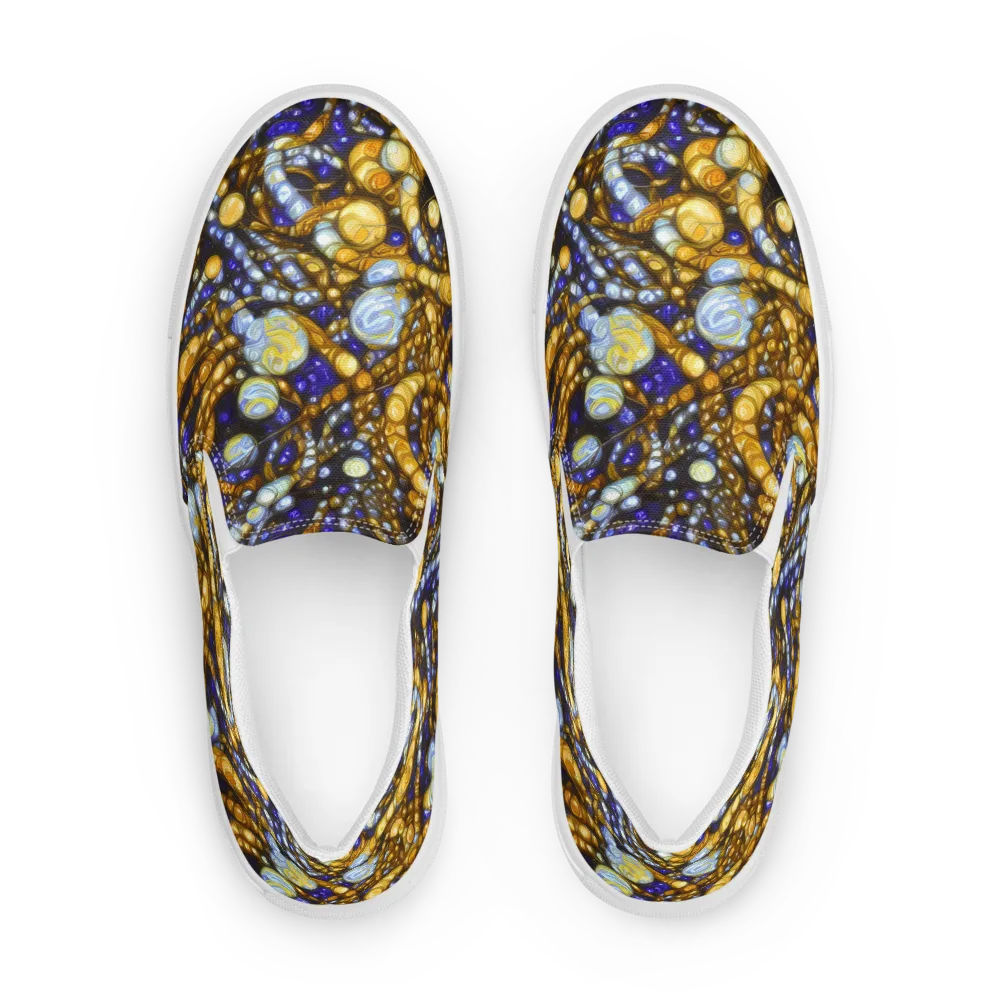 Molten Cobalt on Men's Slip-On Canvas Shoes — Front