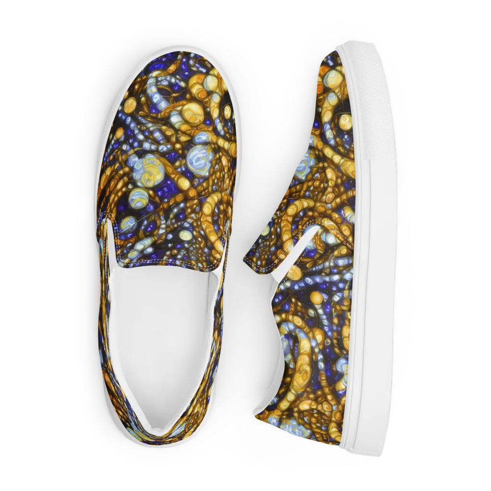 Molten Cobalt on Men's Slip-On Canvas Shoes — Front