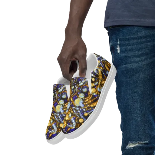 Molten Cobalt on a Men's Slip-On Canvas Shoes