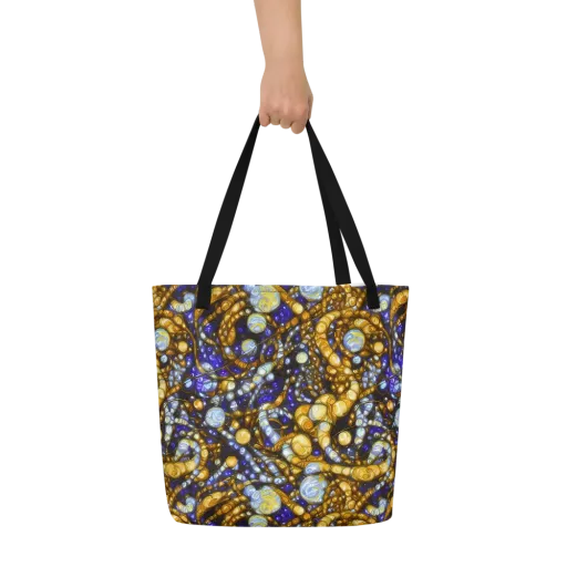 Molten Cobalt on a Large Tote Bag W/ Pocket