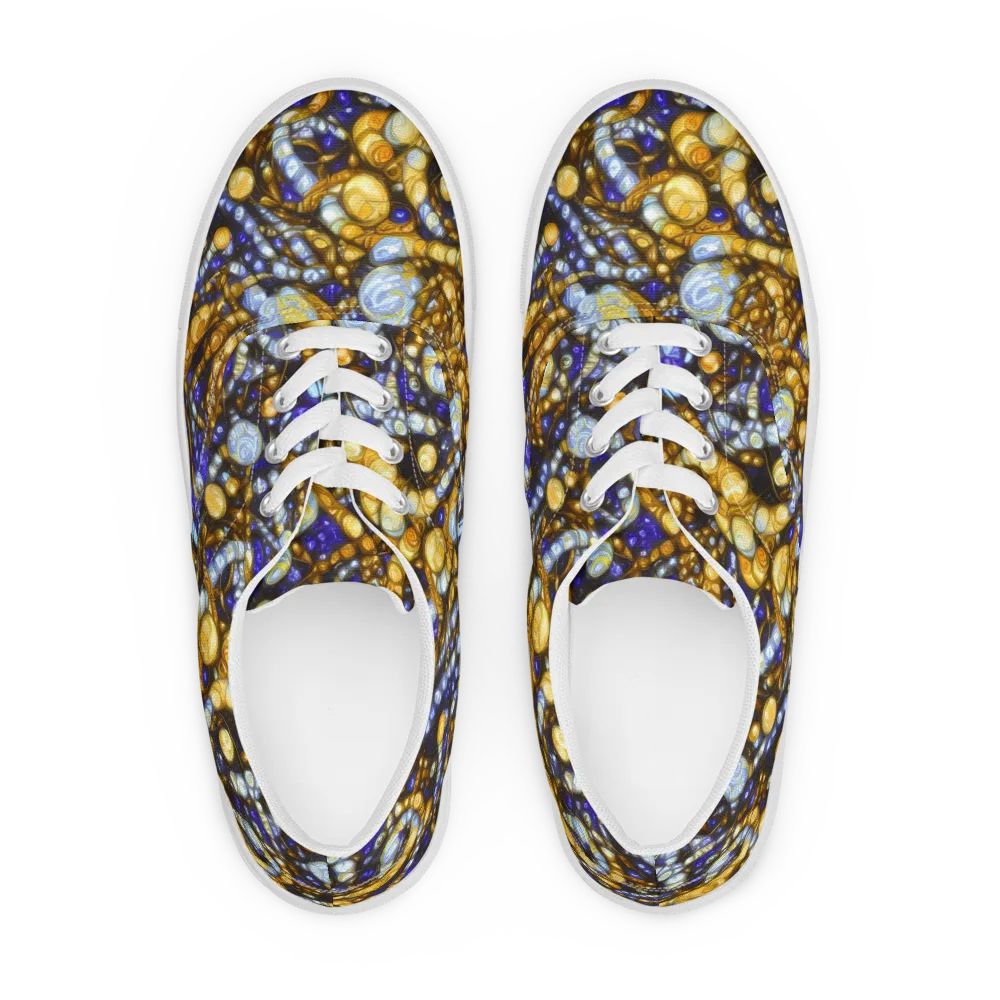 Molten Cobalt on Men's Lace-Up Canvas Shoes — Front