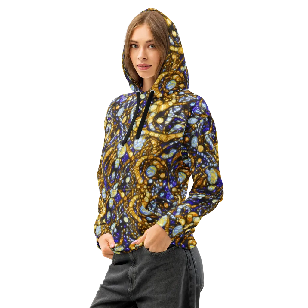 Molten Cobalt on Cotton Hoodie — Left Front
