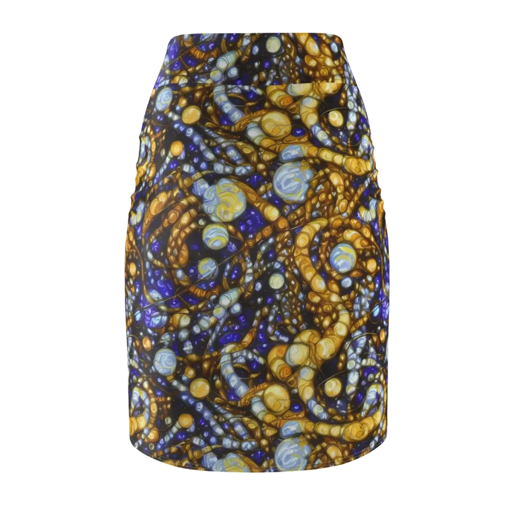 Molten Cobalt on Pencil Skirt — Back