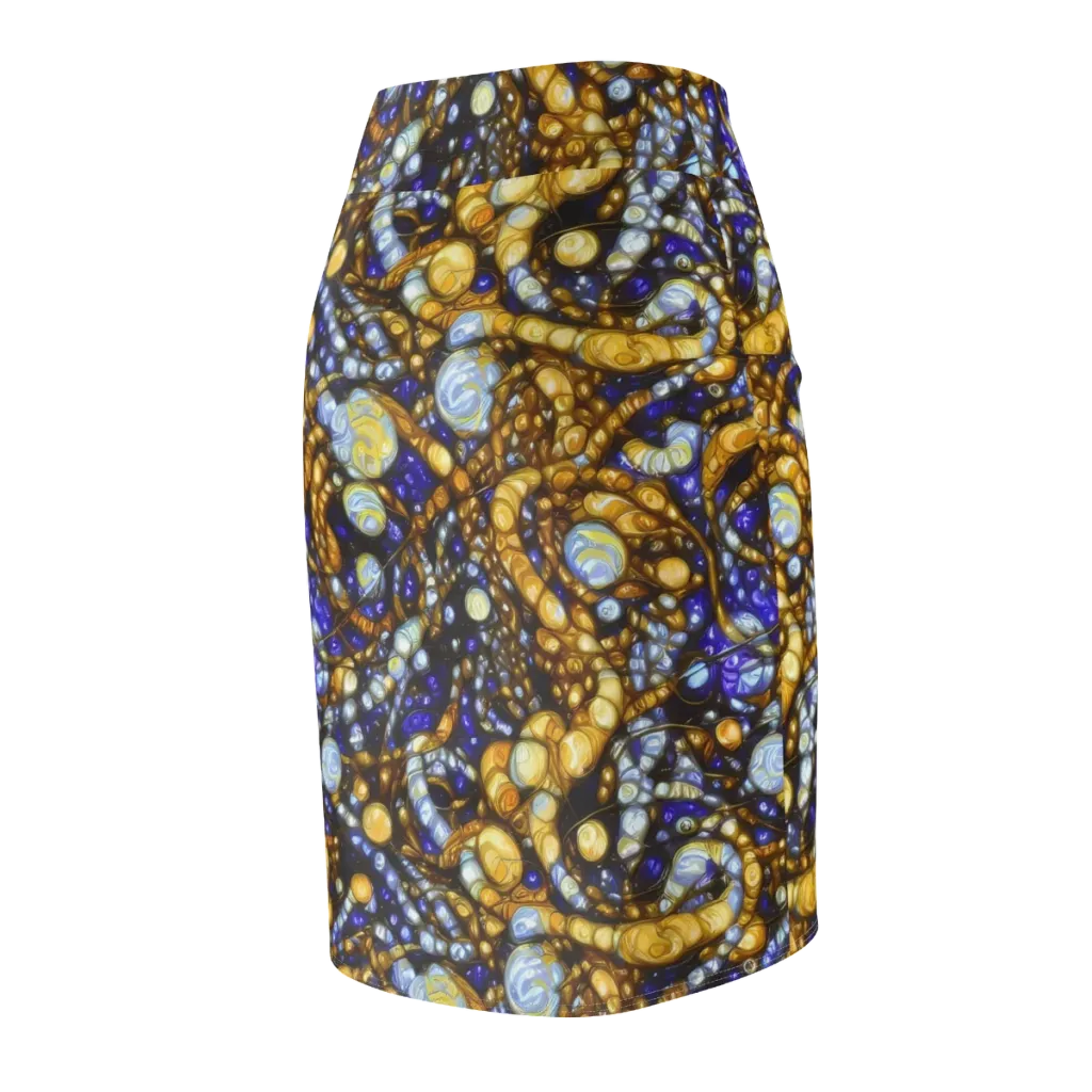 Molten Cobalt on Pencil Skirt — Back Side