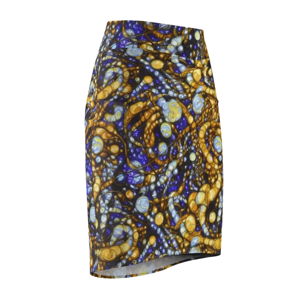 Molten Cobalt on Pencil Skirt — Front Side