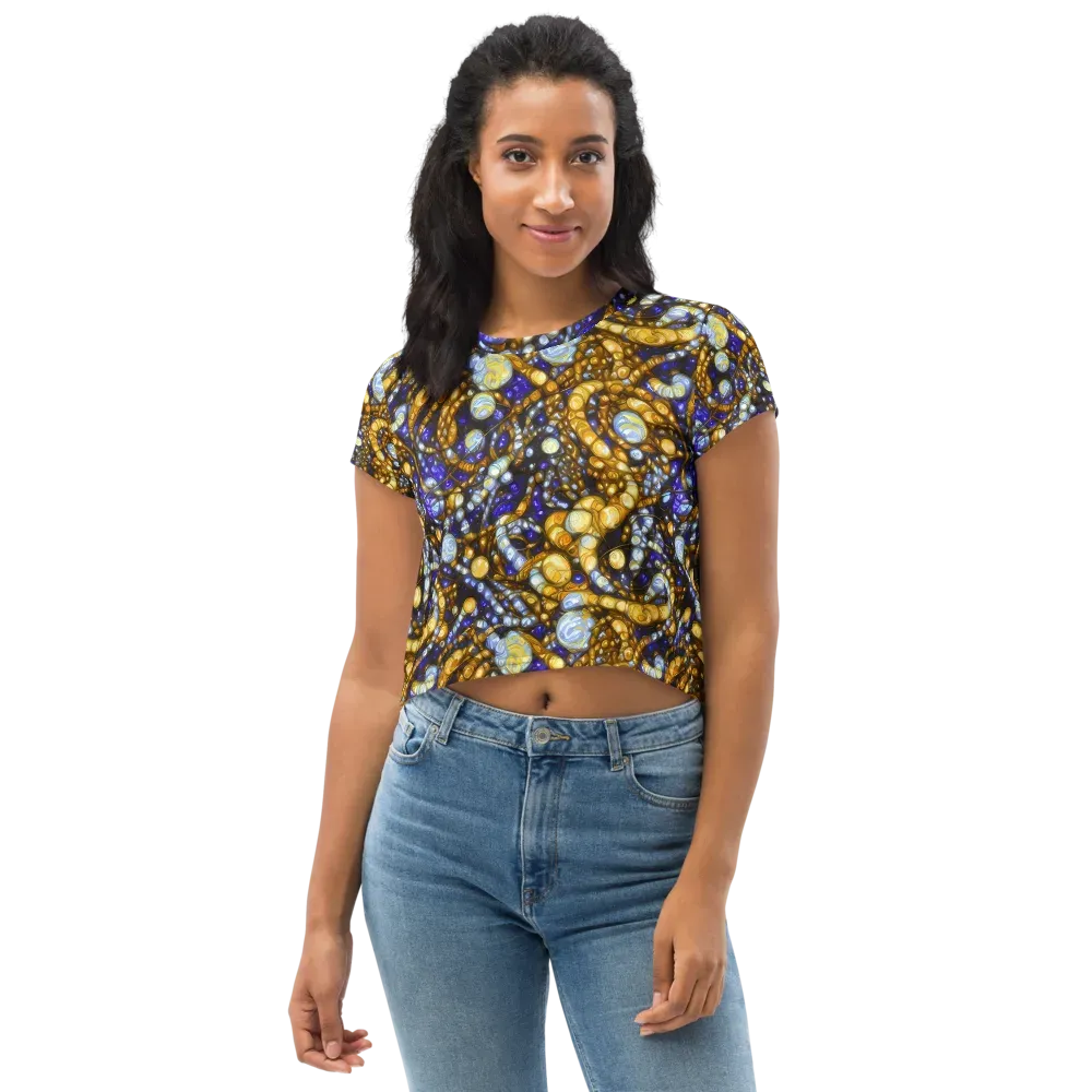 Molten Cobalt on Crop Tee — Front