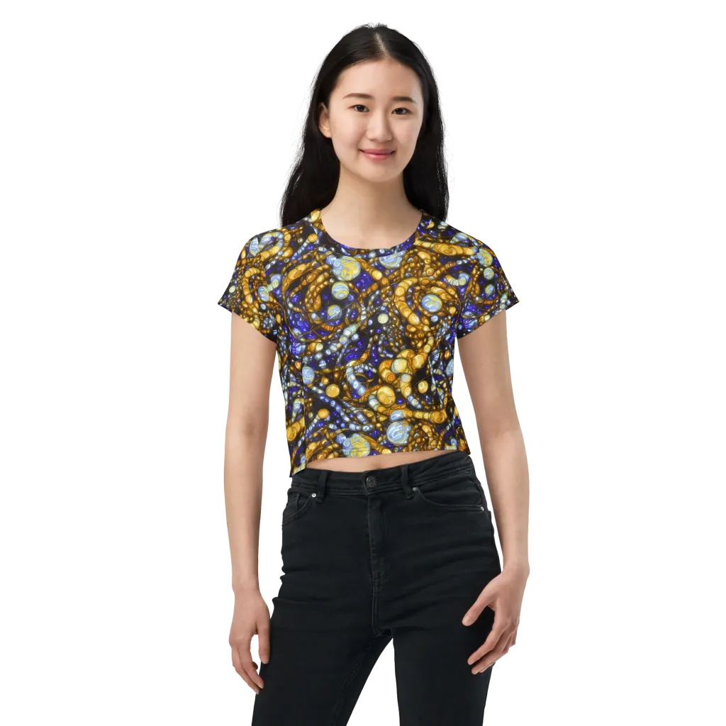 Molten Cobalt on Crop Tee — Front