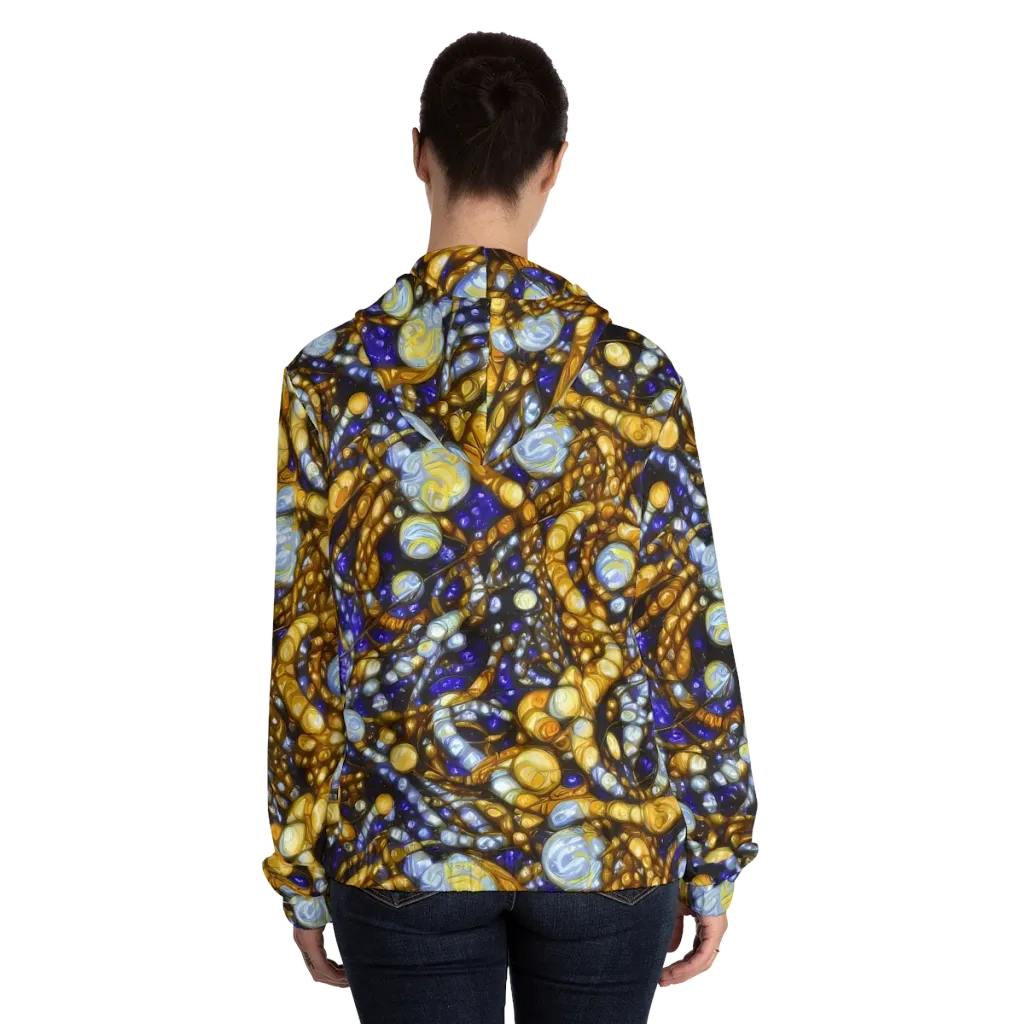 Molten Cobalt on Women's Full-Zip Hoodie — Back On Person