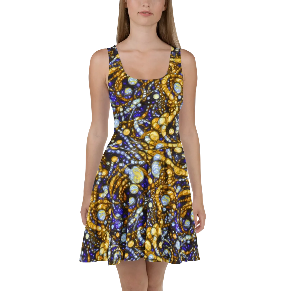 Molten Cobalt on Skater Dress — Front