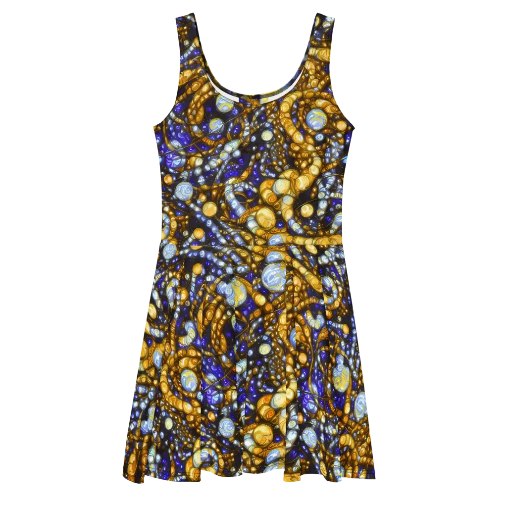 Molten Cobalt on Skater Dress — Front