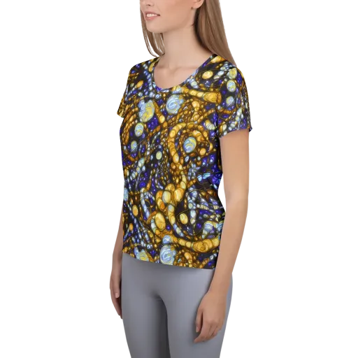 Molten Cobalt on a Women's Athletic T-Shirt