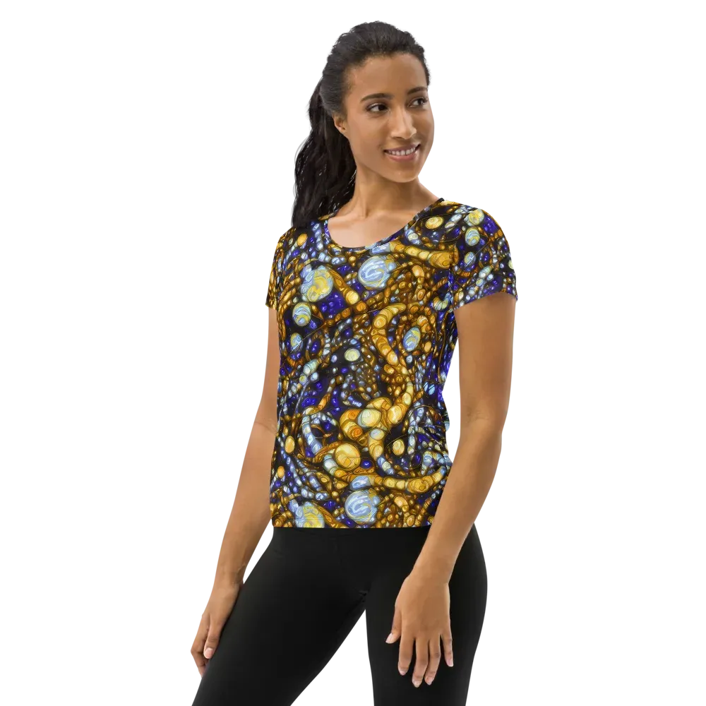 Molten Cobalt on Women's Athletic T-Shirt — Left