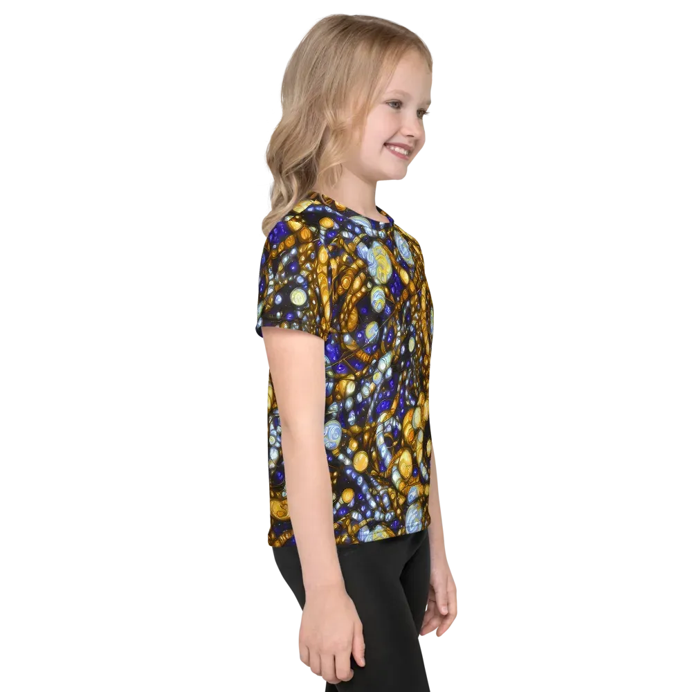 Molten Cobalt on Kids Crew Neck T-Shirt — Right