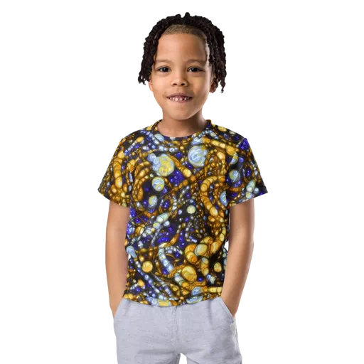 Molten Cobalt on a Kids Crew Neck T-Shirt