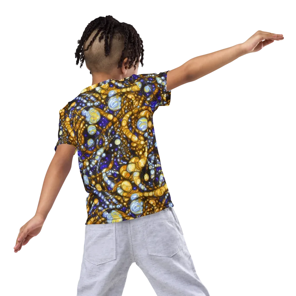 Molten Cobalt on Kids Crew Neck T-Shirt — Back
