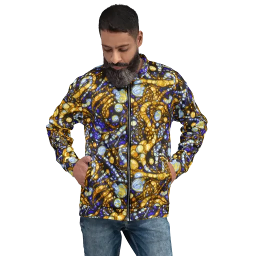 Molten Cobalt on a Bomber Jacket