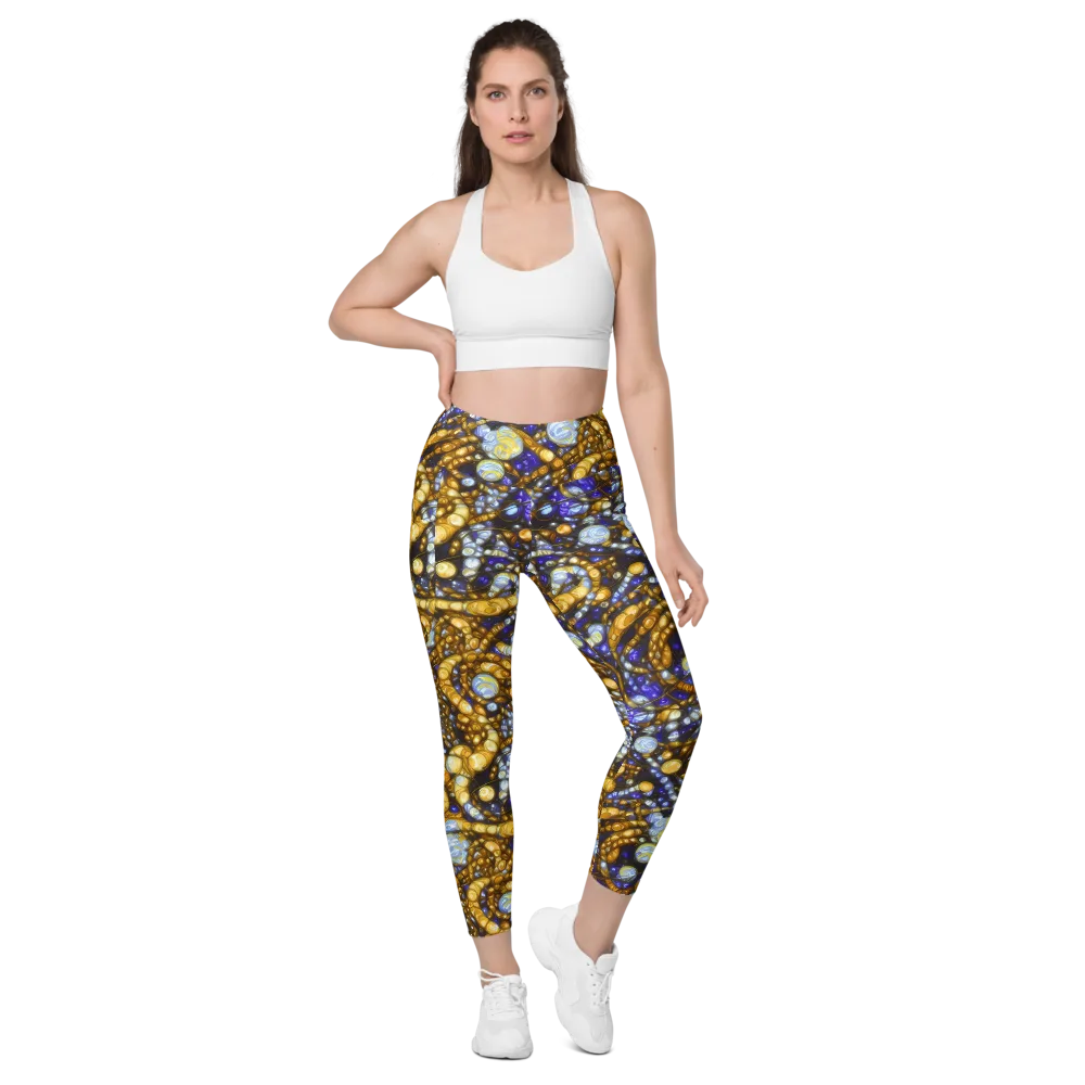 Molten Cobalt on Leggings with Pockets — Front