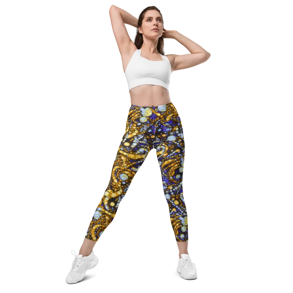 Molten Cobalt on Leggings with Pockets — Front
