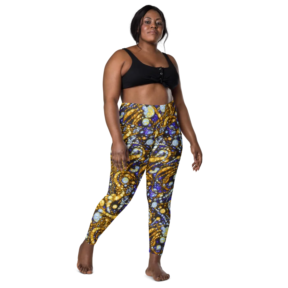 Molten Cobalt on Leggings with Pockets — Front