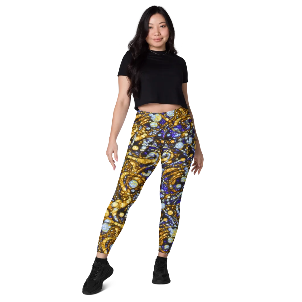 Molten Cobalt on Leggings with Pockets — Front