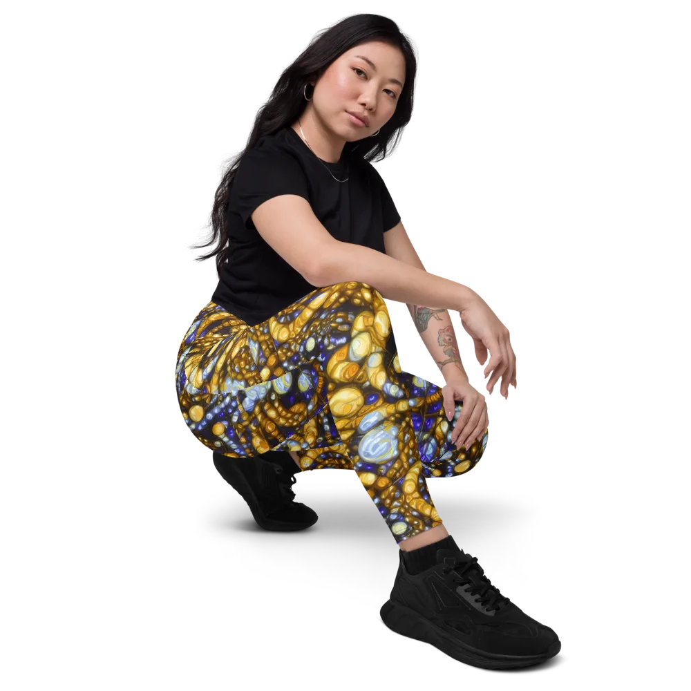 Molten Cobalt on Leggings with Pockets — Right Front