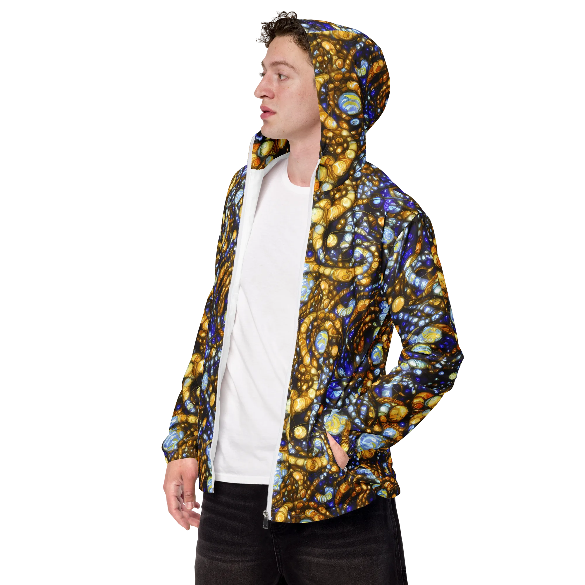 Molten Cobalt on Men's Windbreaker — Left Front