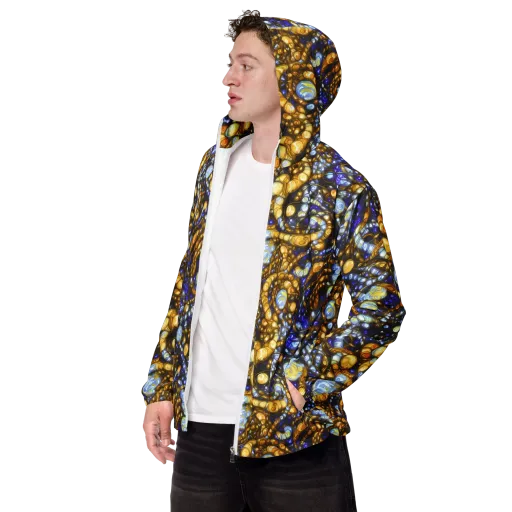 Molten Cobalt on a Men's Windbreaker
