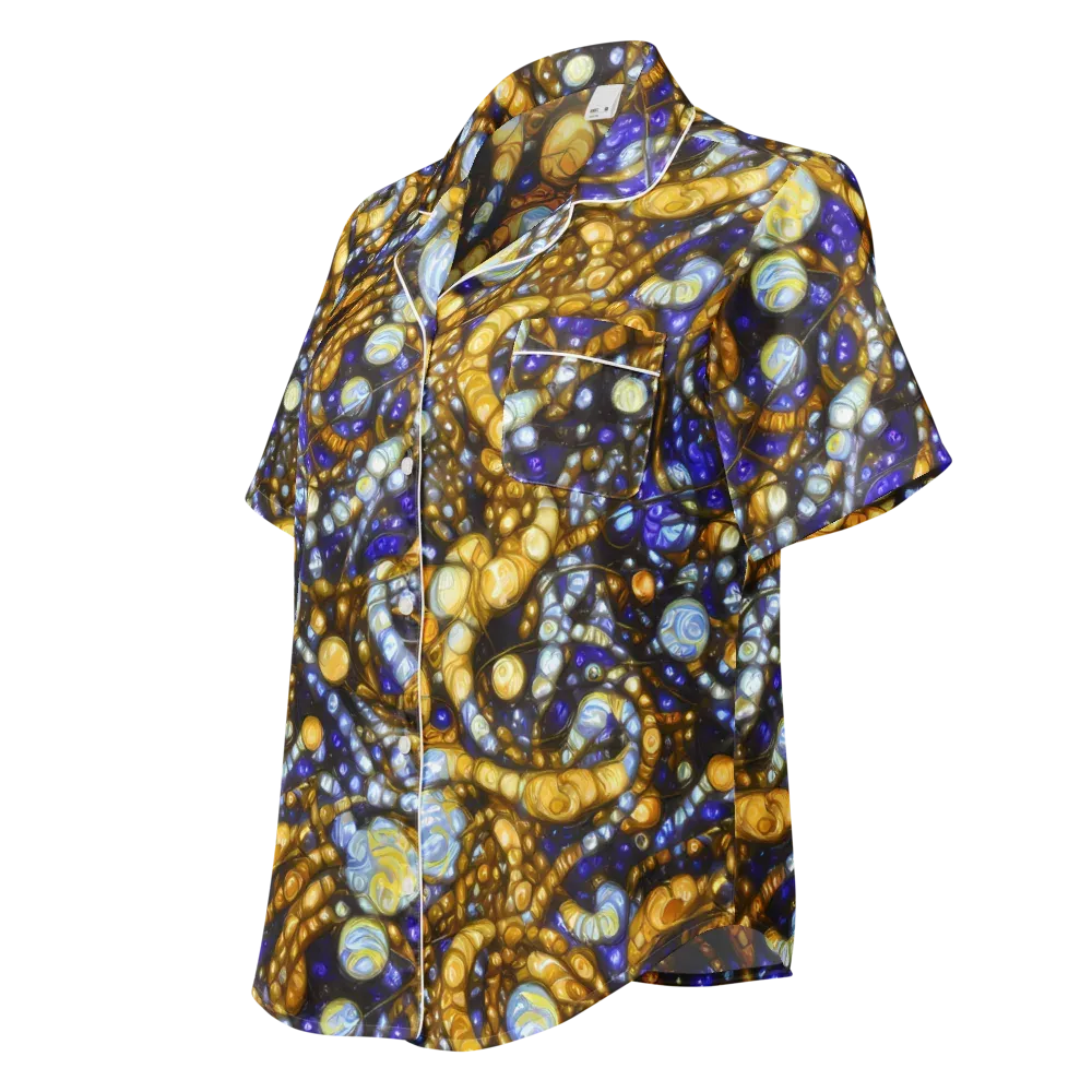 Molten Cobalt on Women's Short Sleeve Pajama Top — Left Front