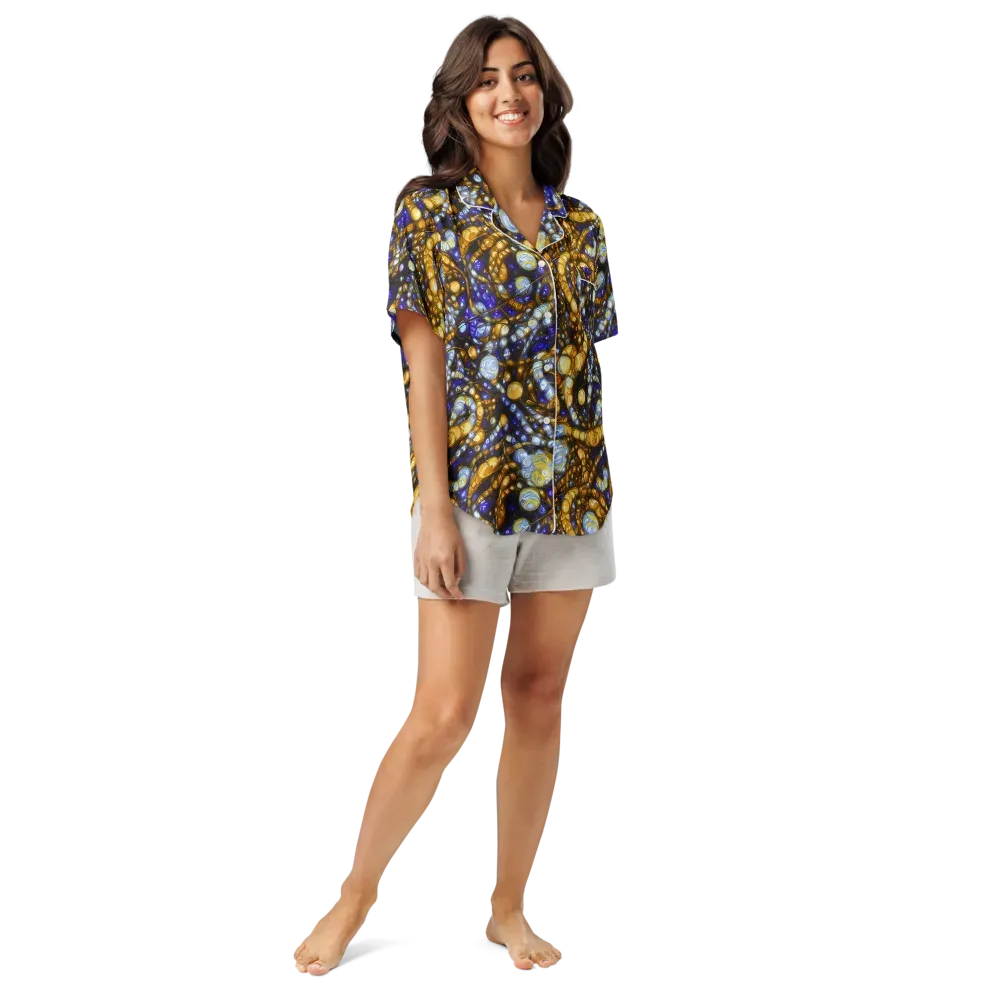 Molten Cobalt on Women's Short Sleeve Pajama Top — Front