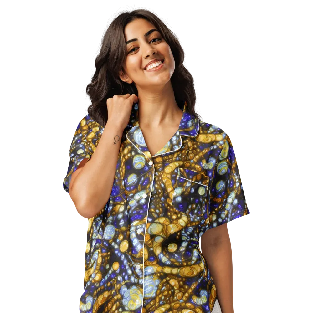 Molten Cobalt on Women's Short Sleeve Pajama Top — Front