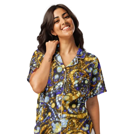 Molten Cobalt on a Women's Short Sleeve Pajama Top
