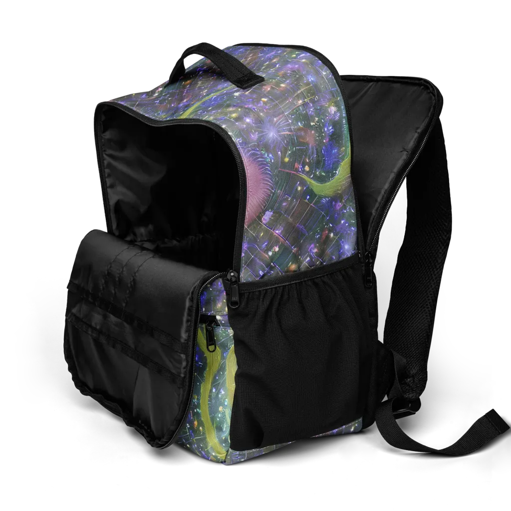 Neon Garden Grid on Utility Backpack — Product details 2