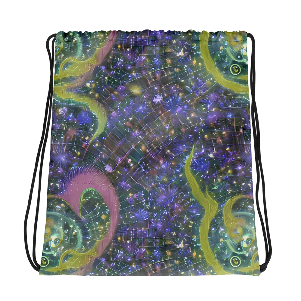 Neon Garden Grid on Drawstring Bag — Photo