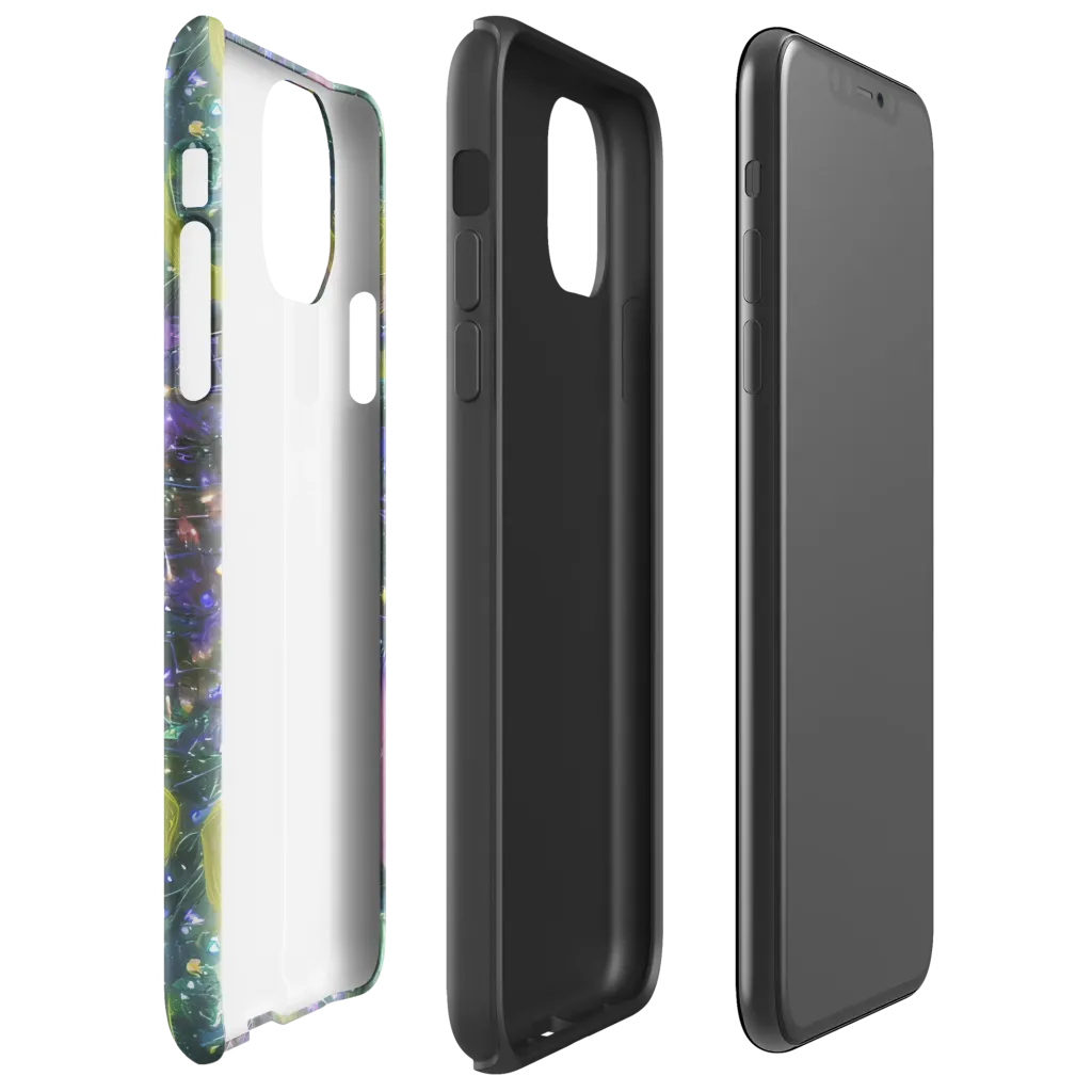 Neon Garden Grid on Tough Case for iPhone® — Right