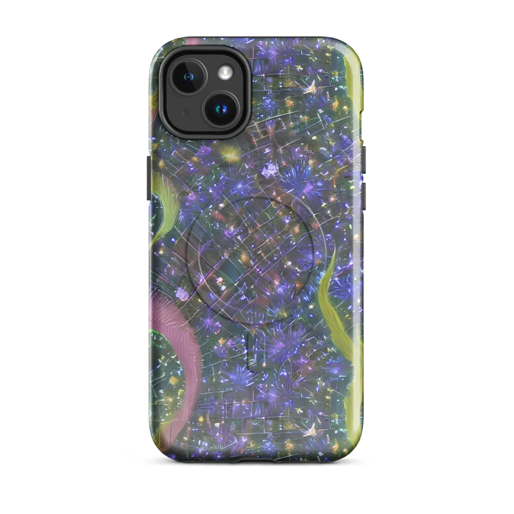 Neon Garden Grid on MagSafe Tough Case for iPhone® — Front