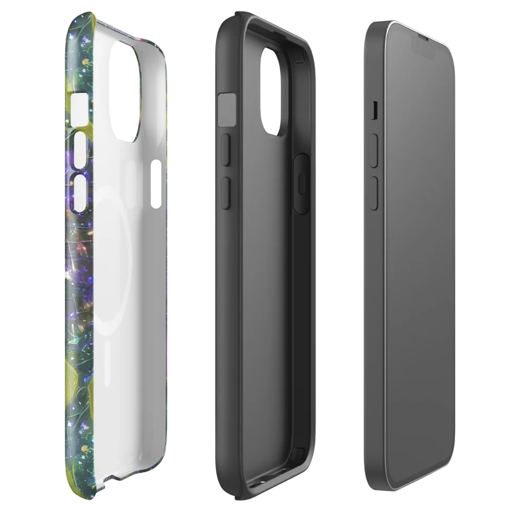 Neon Garden Grid on MagSafe Tough Case for iPhone® — Front