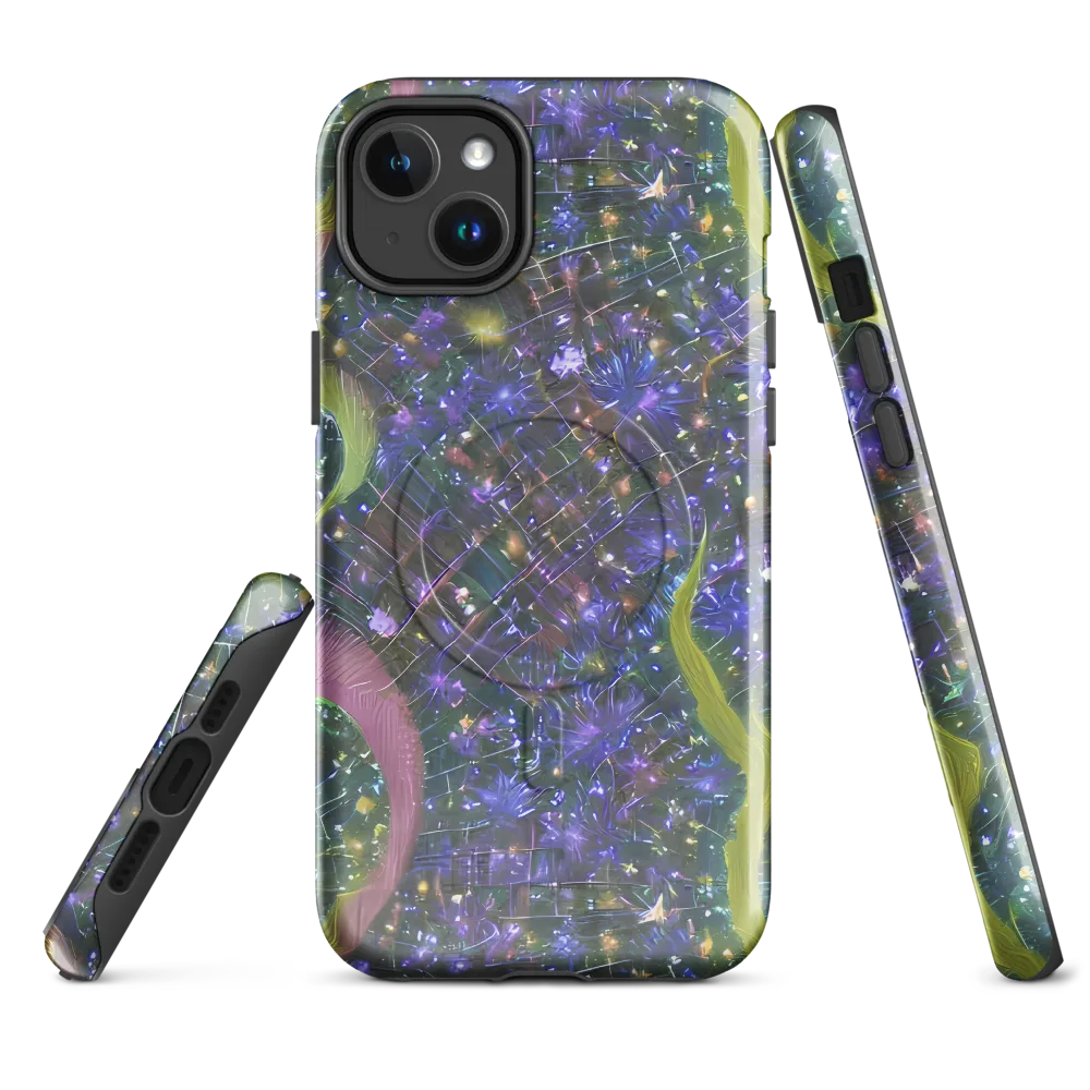 Neon Garden Grid on MagSafe Tough Case for iPhone® — Front