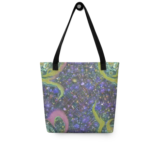 Neon Garden Grid on a Tote Bag