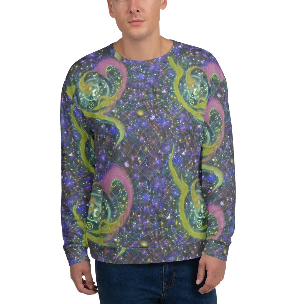 Neon Garden Grid on Sweatshirt — Front