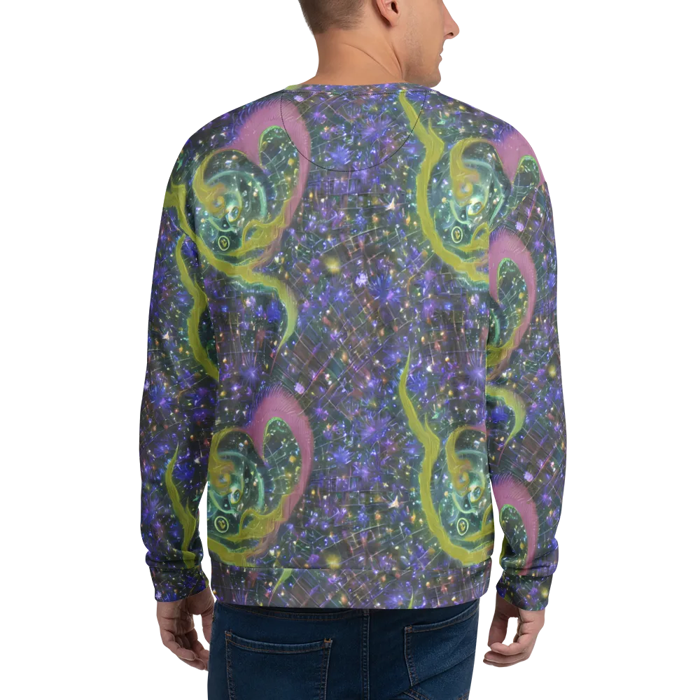 Neon Garden Grid on Sweatshirt — Back