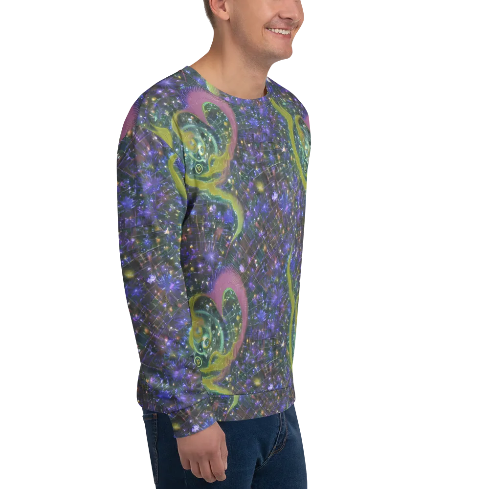 Neon Garden Grid on Sweatshirt — Right Front