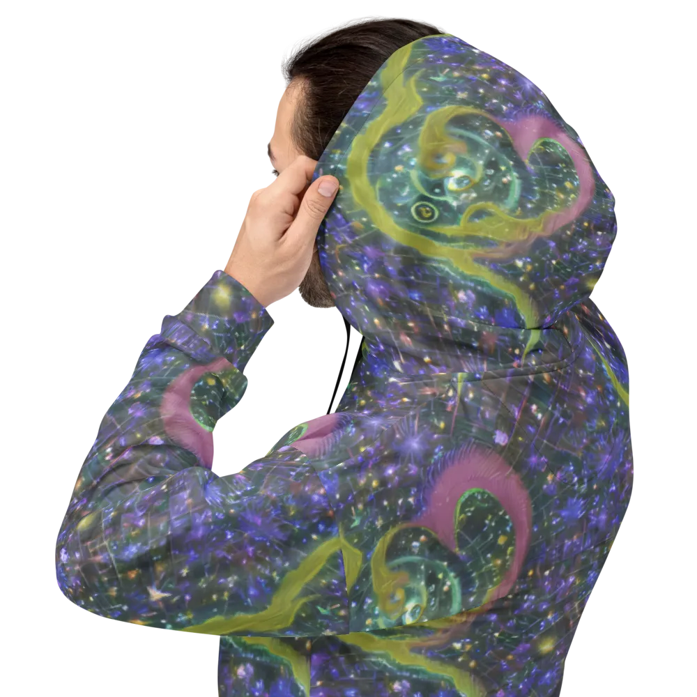 Neon Garden Grid on Hoodie — Back