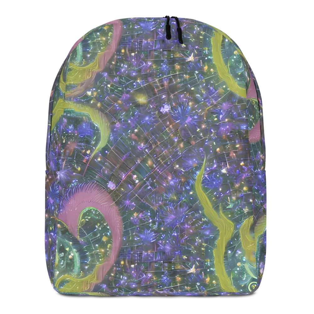 Neon Garden Grid on Minimalist Backpack — Front