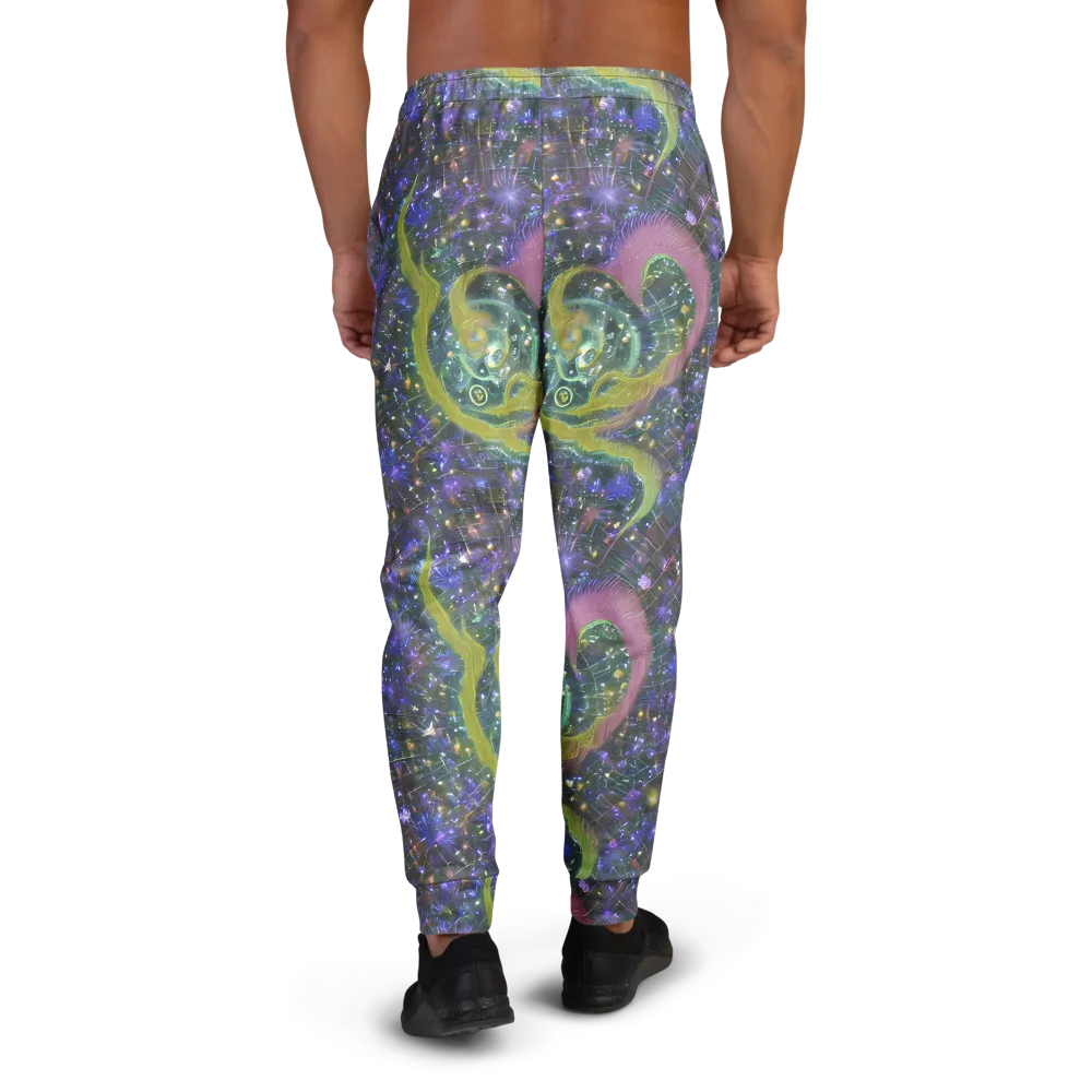 Neon Garden Grid on Men's Joggers — Back