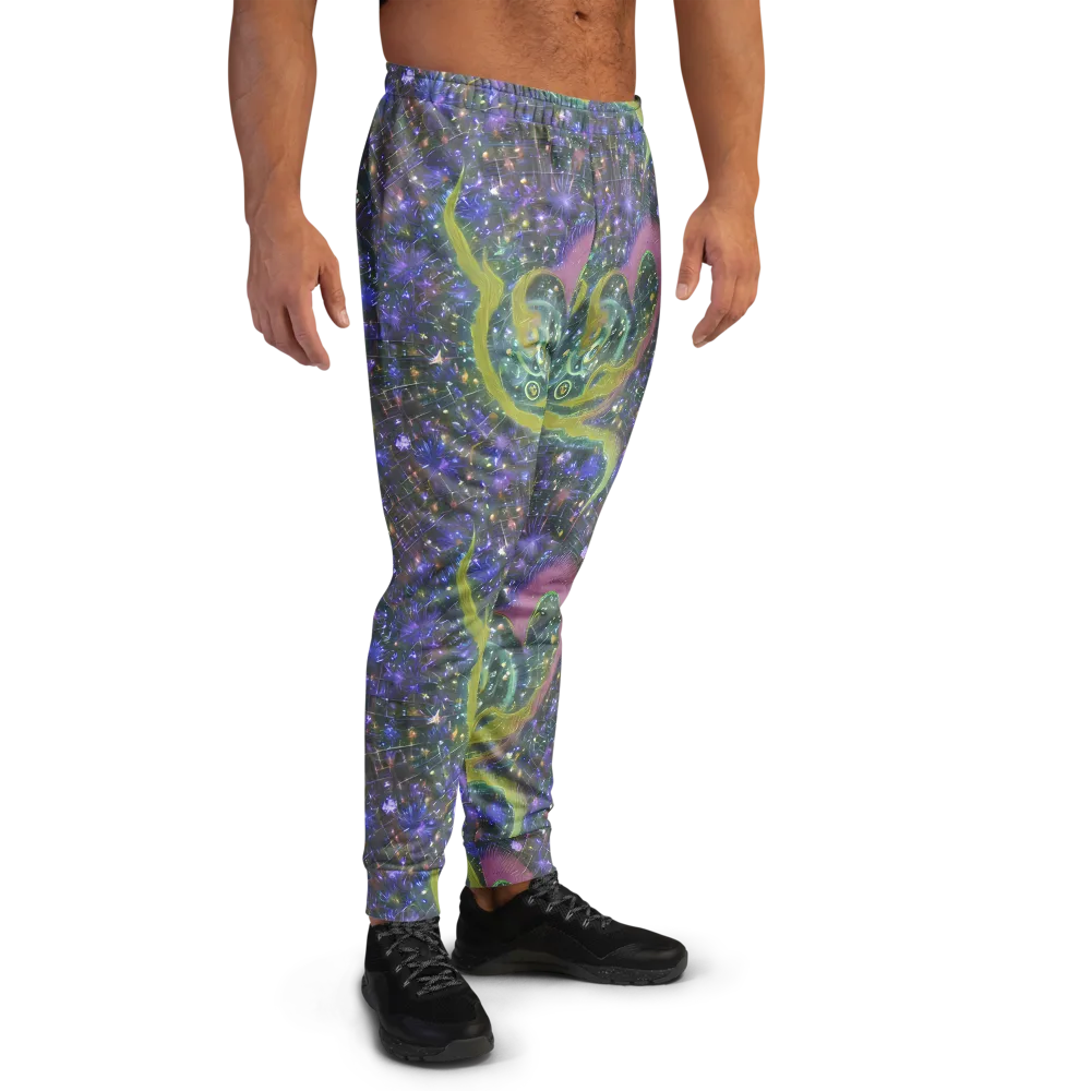 Neon Garden Grid on Men's Joggers — Right