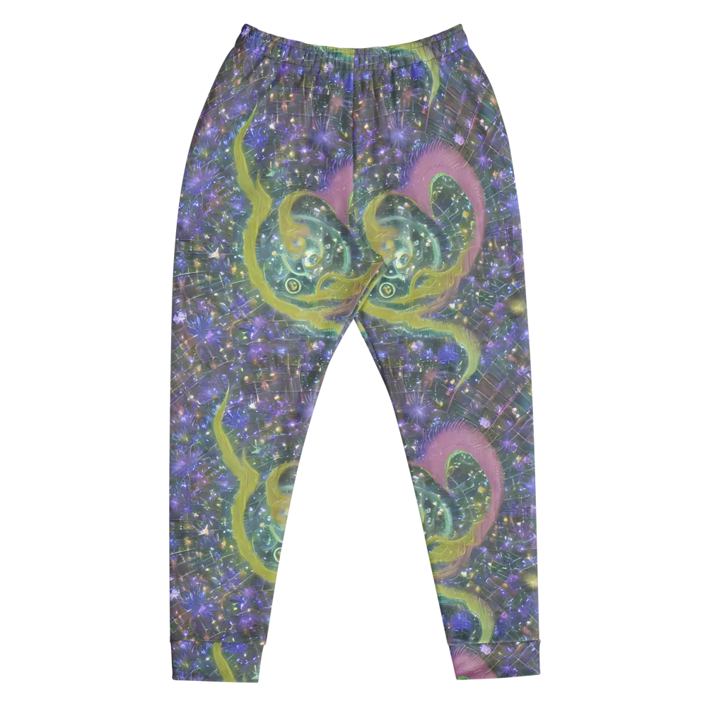 Neon Garden Grid on Men's Joggers — Front